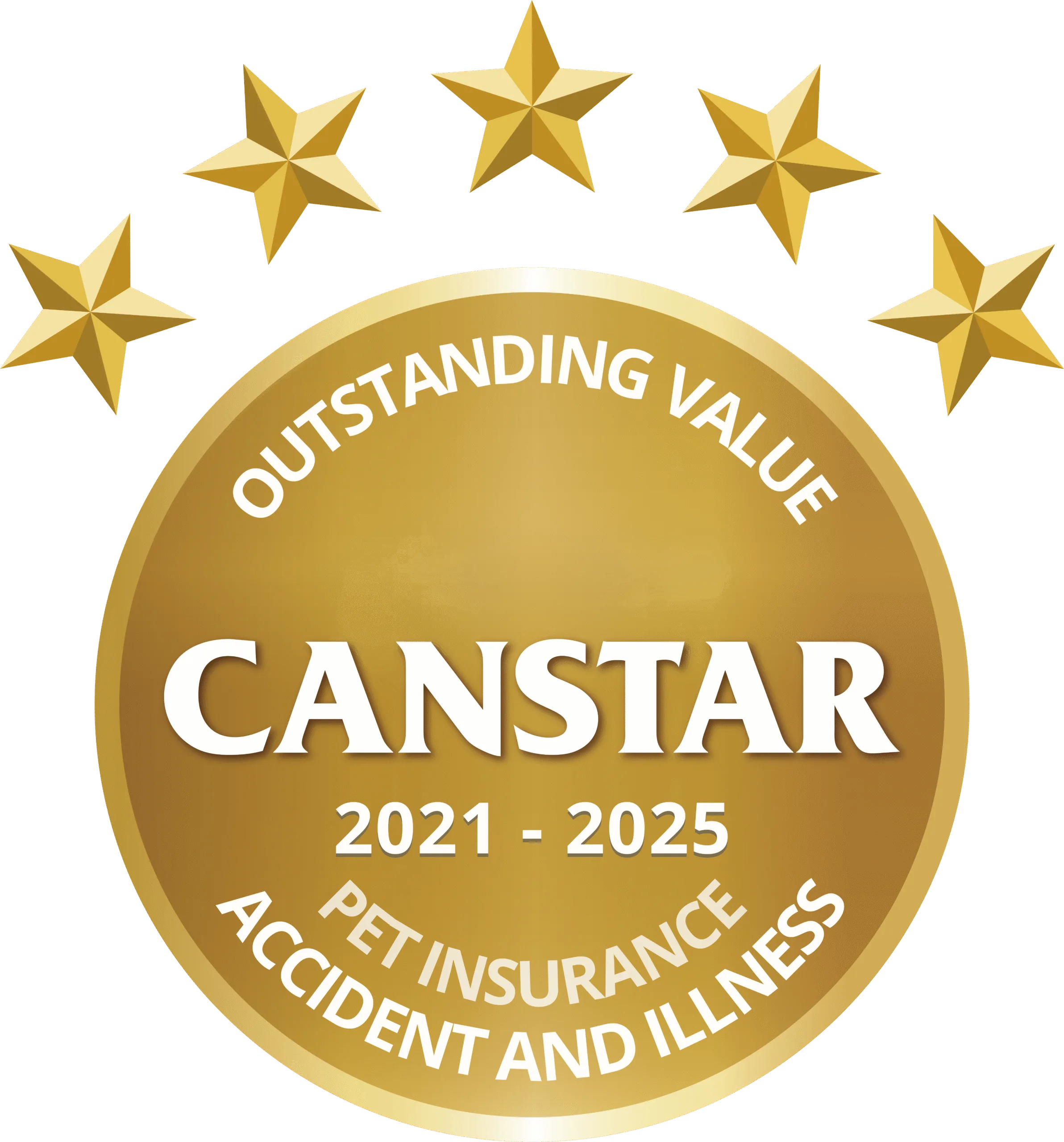 CANSTAR 2021 - 2025 - Outstanding Value - Pet Insurance - Accident and Illness OL